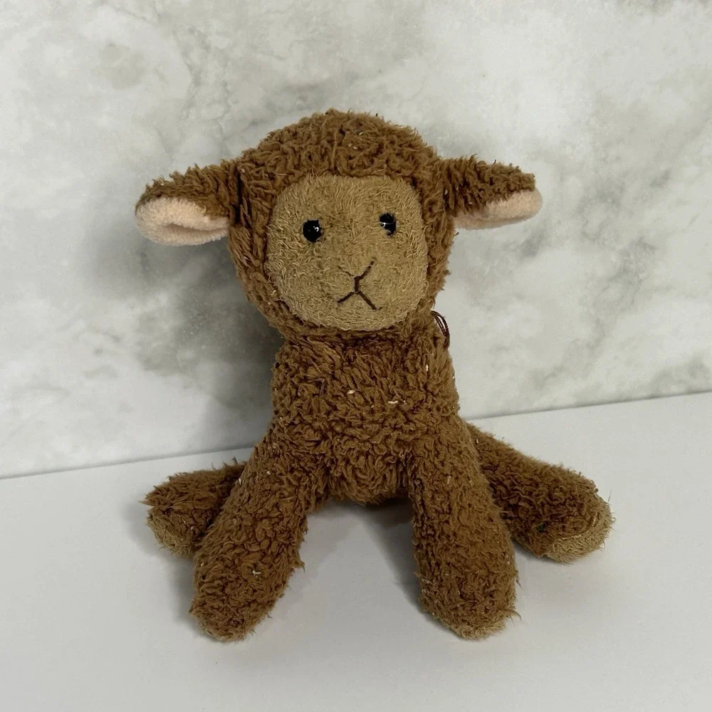 Vintage Russ Berrie Brown Lamb Sheep Plush Stuffed Animal Small‎ 6